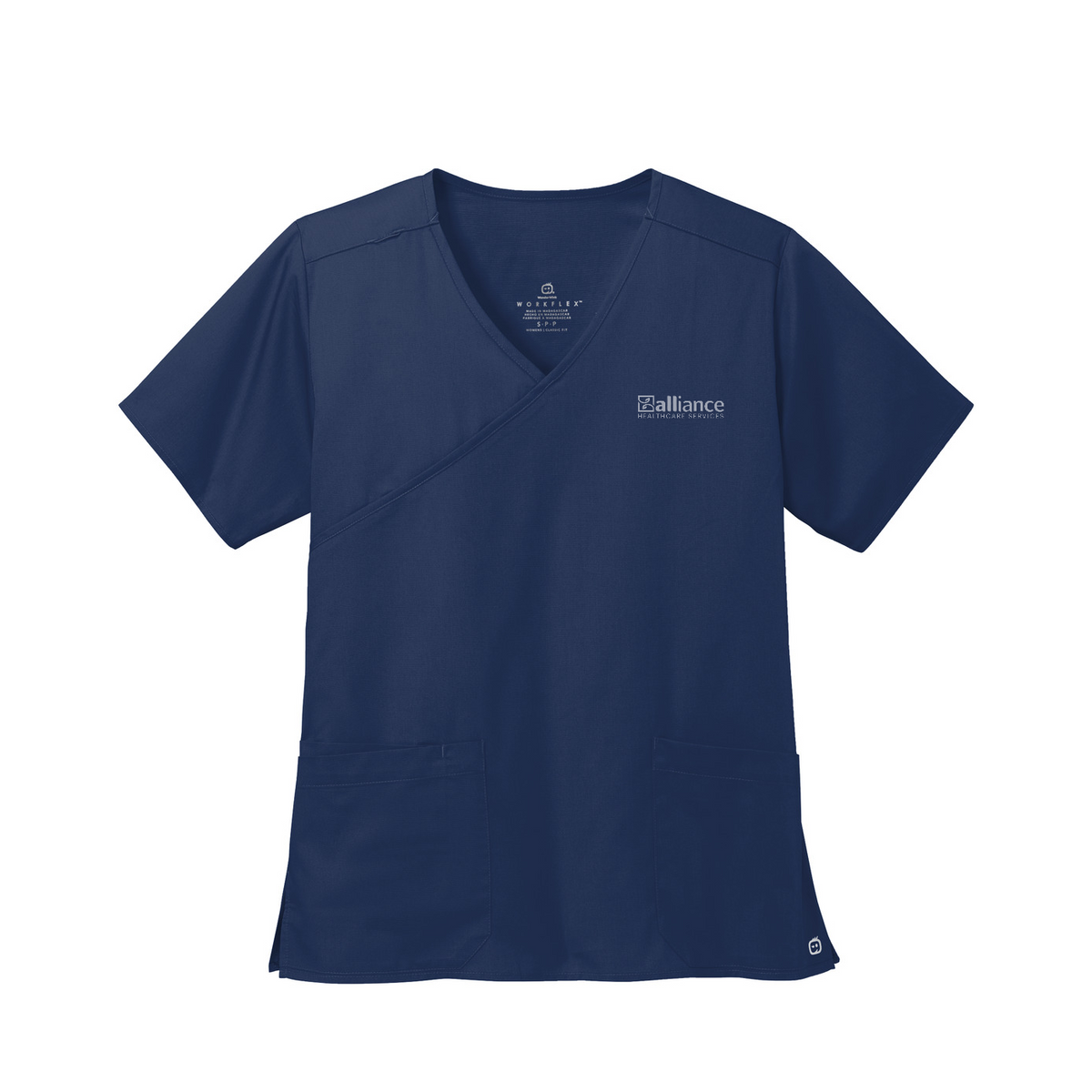 Wink Women's WorkFlex Mock Wrap Top — Navy