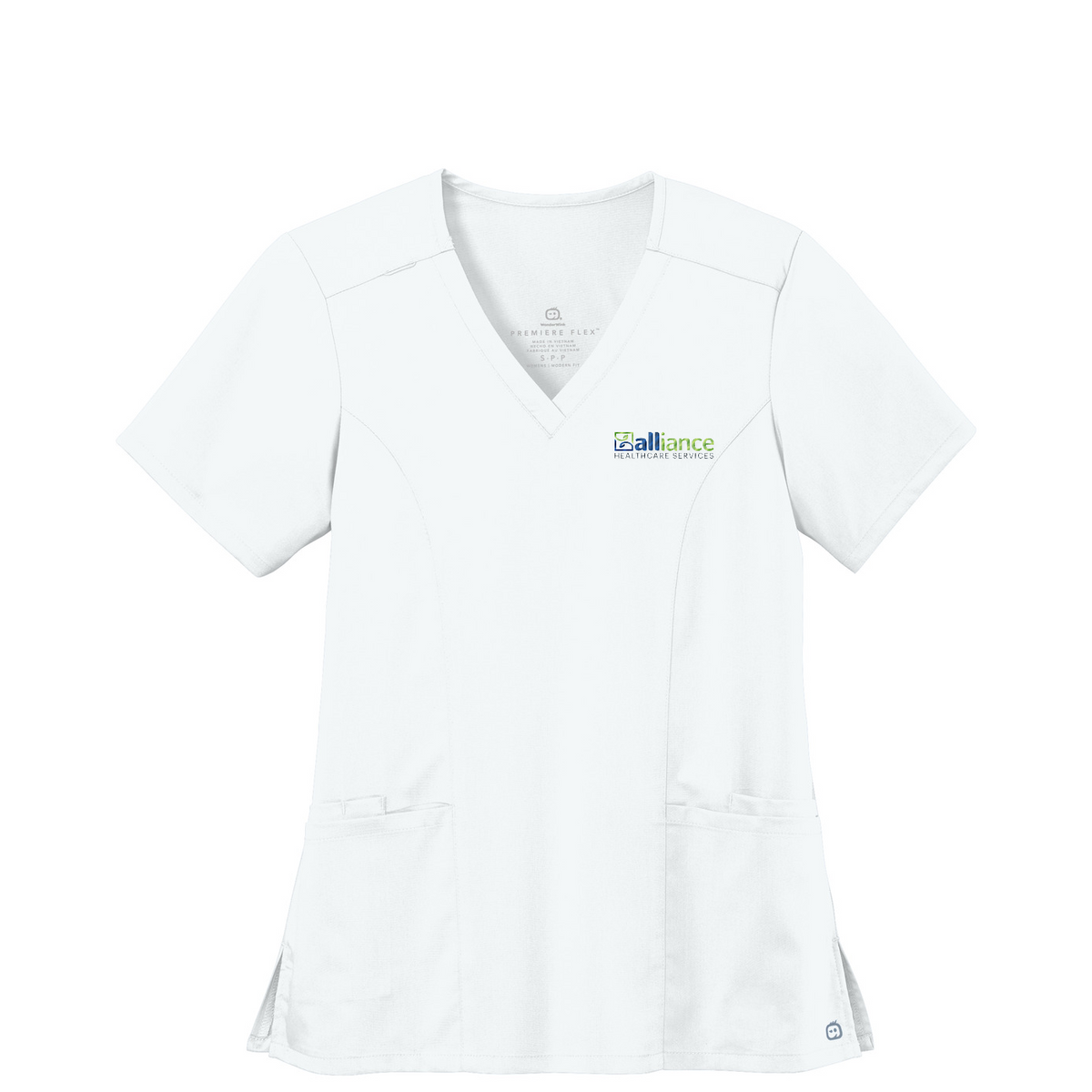 Wink Women's Premiere Flex V-Neck Top — White