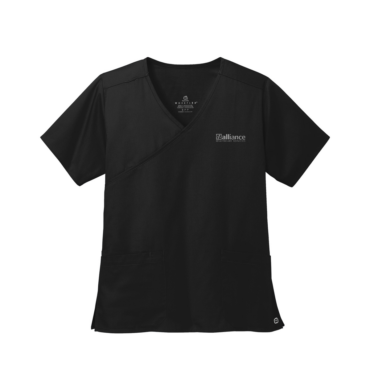 Wink Women's WorkFlex Mock Wrap Top — Black