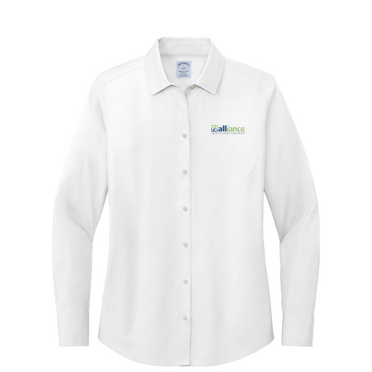 Brooks Brothers Women's Wrinkle-Free Stretch Pinpoint Shirt — White