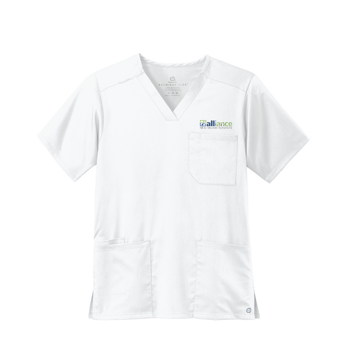 Wink Men's Premiere Flex V-Neck Top — White